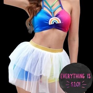 2 piece Ombre Harness Costume Set Skirt